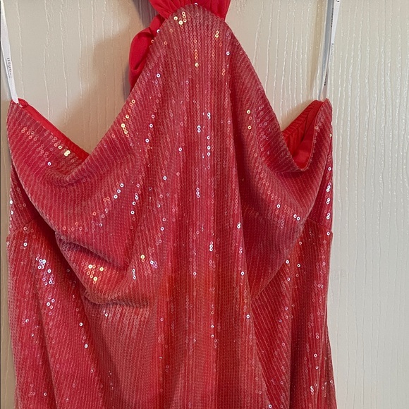 Eloquii Vibrant Red and Pink Sequin Backless Dress - Picture 4 of 8